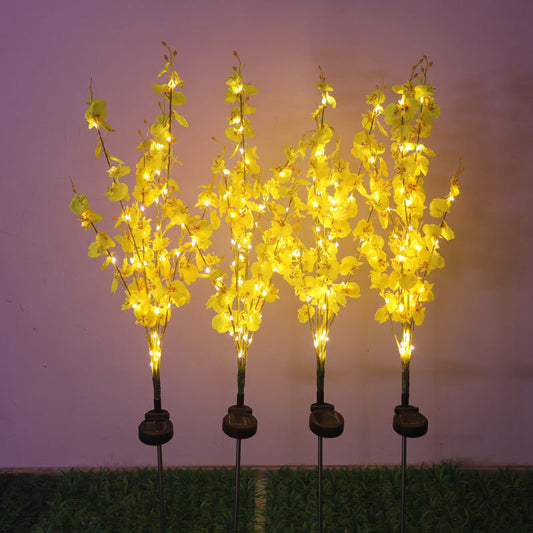 Solar LED Simulation Plant Lamp - Phalaenopsis Lawn Decor