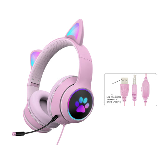 RGB Luminous Cat Ear Wired Headset-Bieg&#39;s Products